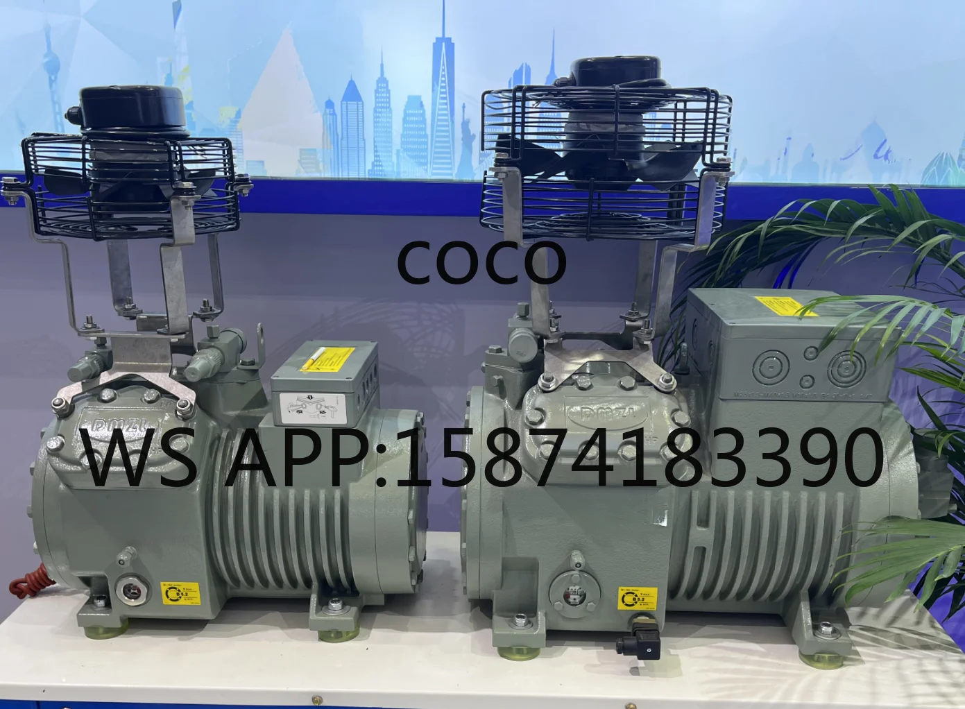 4FES-3 Semi-Hermetic Compressor Marine Condensing Unit, 3HP Seawater Cooling System 440V/60Hz