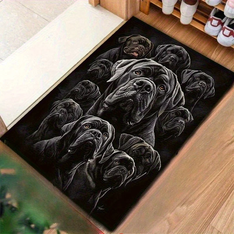 1pc Italian‑Cane‑Corso Rectangular Area Rug, Indoor & Outdoor Floor Mat for Home, Office, Dog‑Lovers Home Decor & Gift