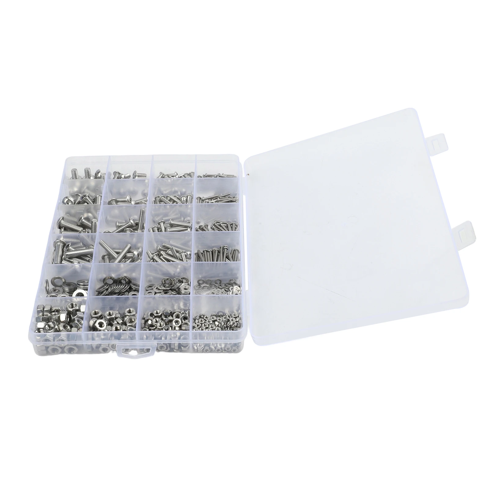 880 Piece Stainless Steel Hex Socket Head Cap Screw Set M2 M5 with Nuts and Washers for Agricultural Equipment Servicing