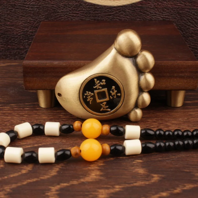 Contentment And Happiness Decoration Hanging Stress Relief Hand Foot Love Craft Brass Ornament