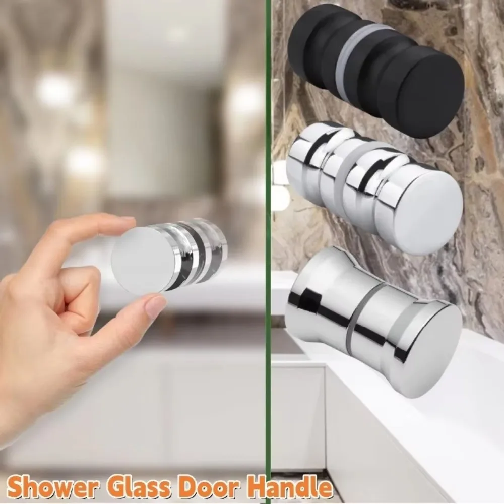 Aluminum Door Handles Double Sided Pull Durable Shower Glass Door Handle Replacement Parts Sliding Shower Doors Knob