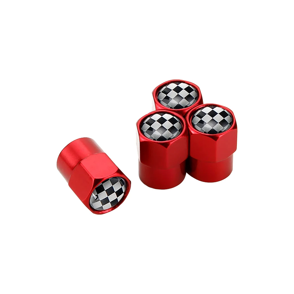 4szt Car Styling Auto Wheel Tire Valve Caps Hermetic Cover dla F1 Racing Logo Chevrolet Citroen Hyundai MINI Cooper Jeep Ford Vw