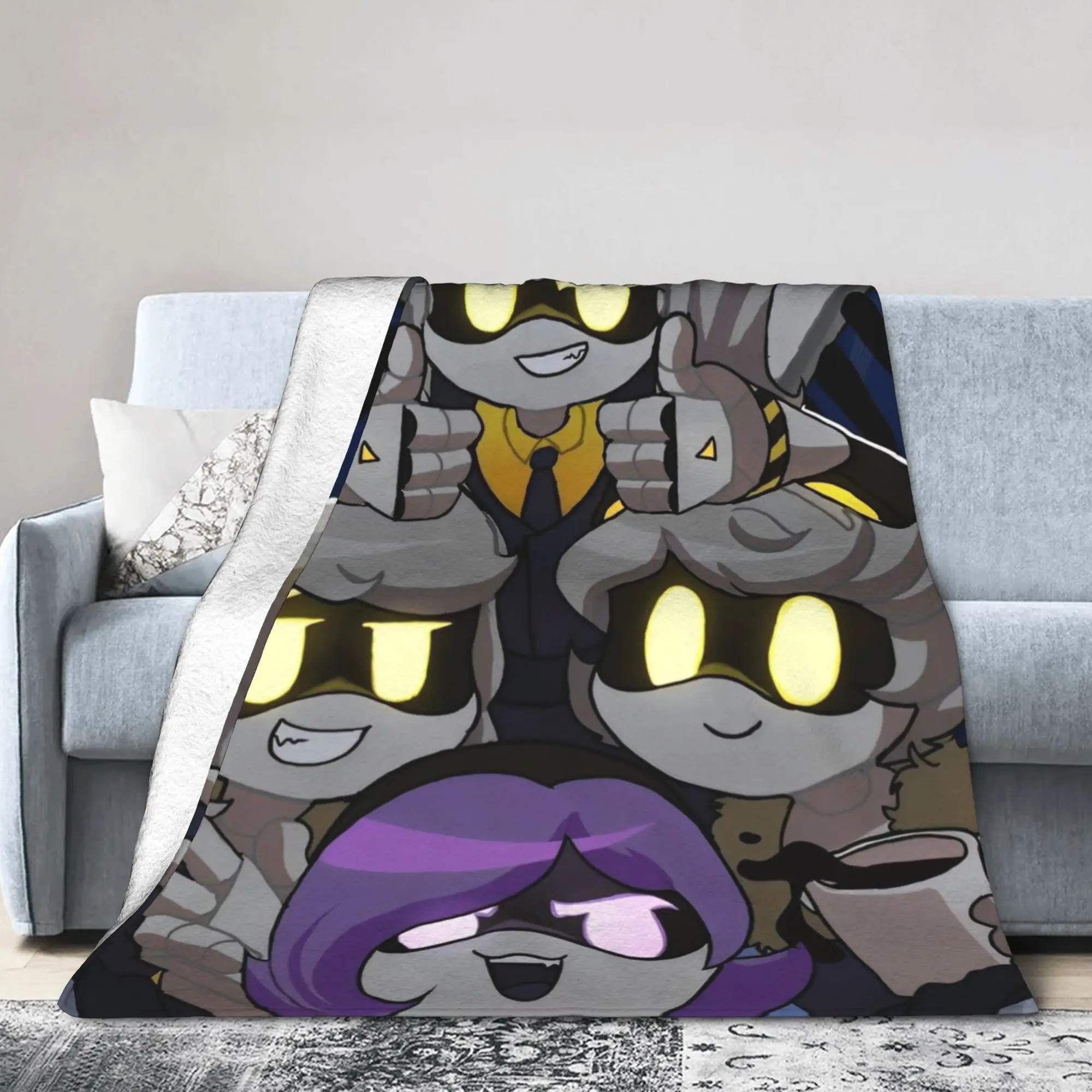 Murder Drones  Blanket Black Comedy Flannel Novelty Soft Throw Blanket for Home Restaurant  Winter