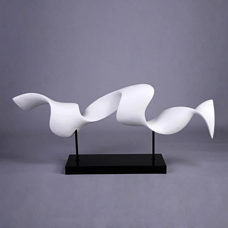 Villa, living room, model home, hotel furnishings. Modern simple glass fiber reinforced plastic abstract art sculpture