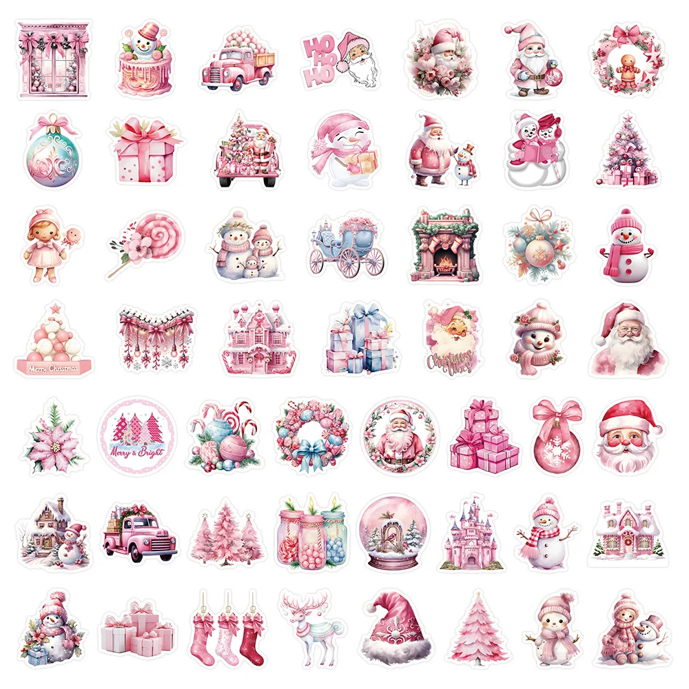 

10/50/100PCS Pink INS Style Cartoon Cute Christmas Creative Decoration Stickers Waterproof Graffiti Decal Kids Toy for Scooter