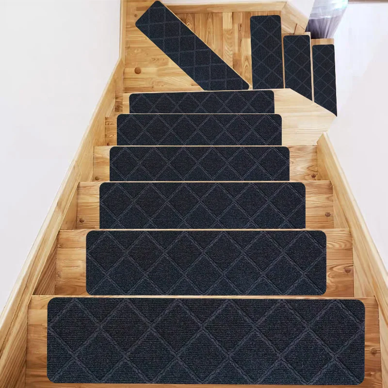 1pc-Anti slip carpet self-adhesive stair mat, suitable for wooden stairs - indoor stair tread mat