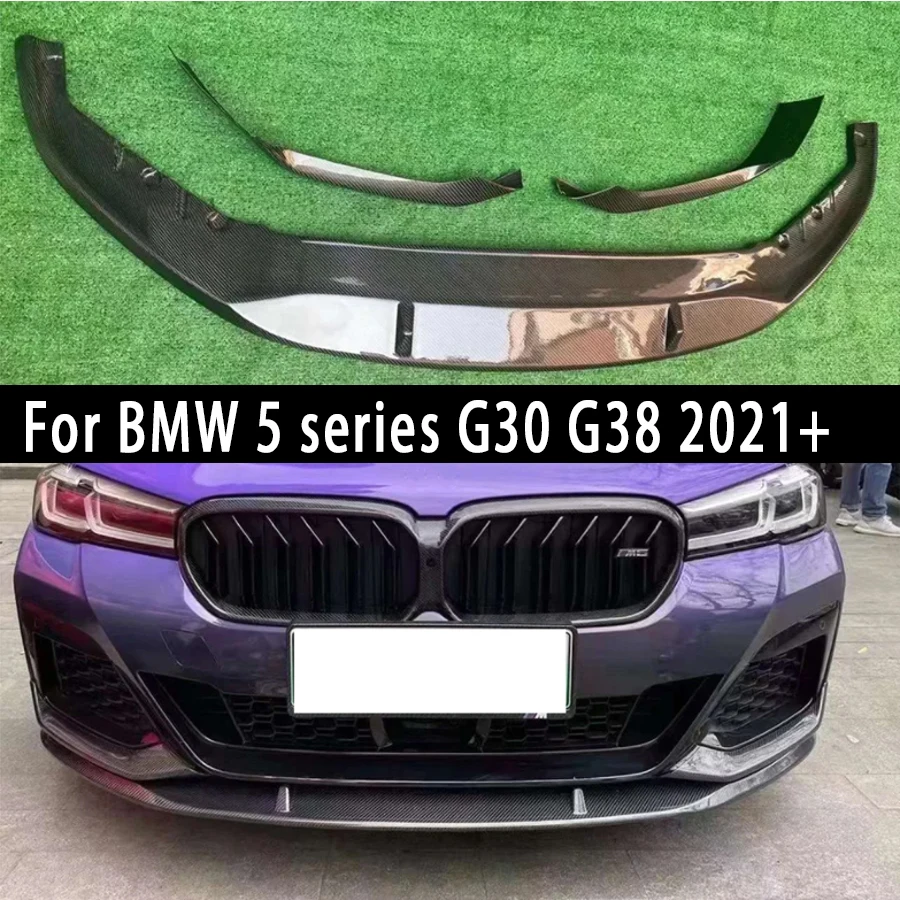 

Для BMW 5 серии G30 G38 530 540 2021 + углеродное волокно передний бампер губа передняя губа диффузор передний спойлер для подбородка MP Style Body Kit