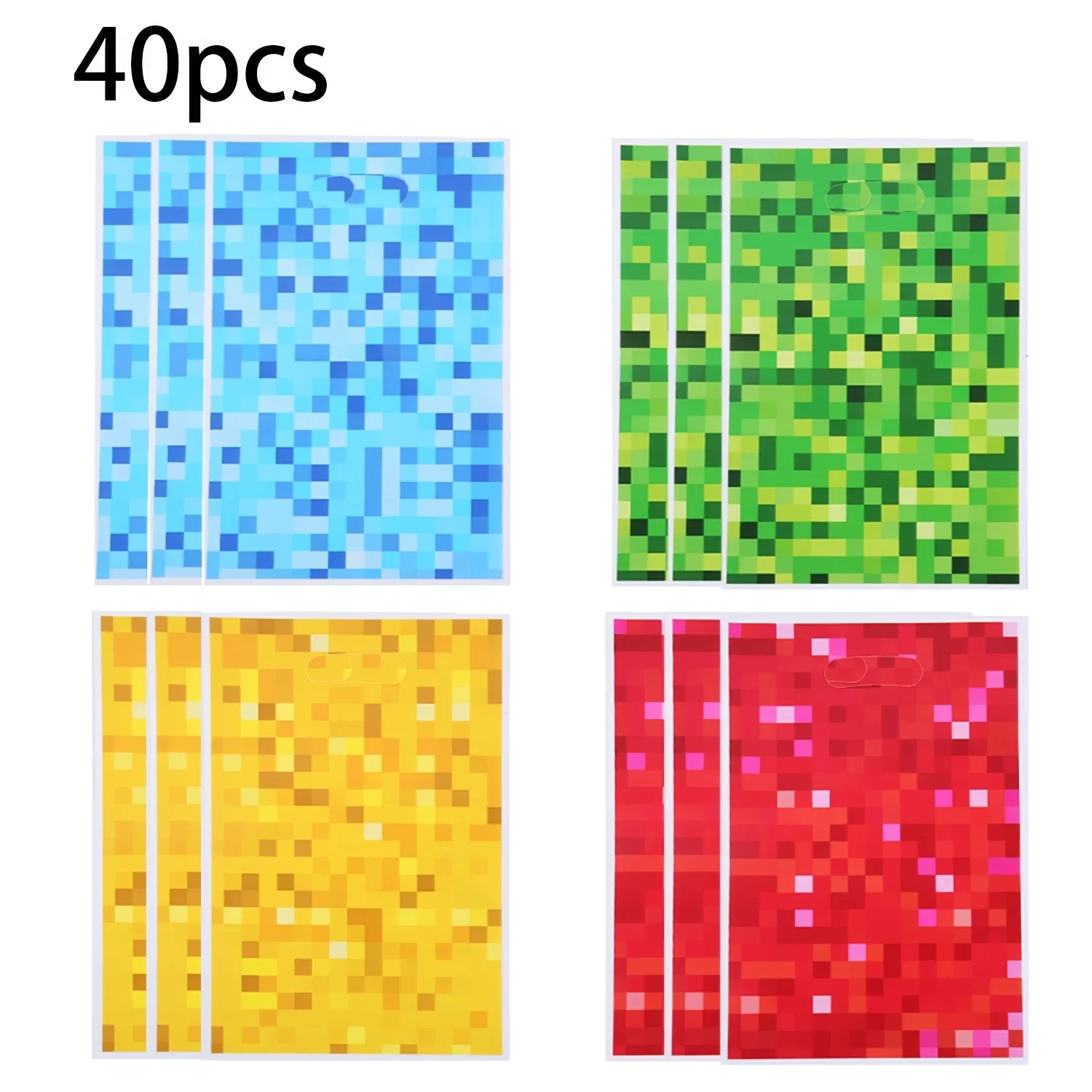 Pixel-Style Plastik-Partygeschenktüten Bunte Pixel-Geschenktüten für Themen-Geburtstagspartys Verpackungszubehör – Detail 5