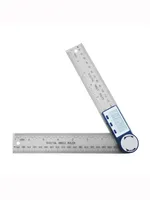 2 in 1 Digital Angle Ruler Multifunction Large Screen Display Protractor Caliper Plastic Vernier Black Sliver