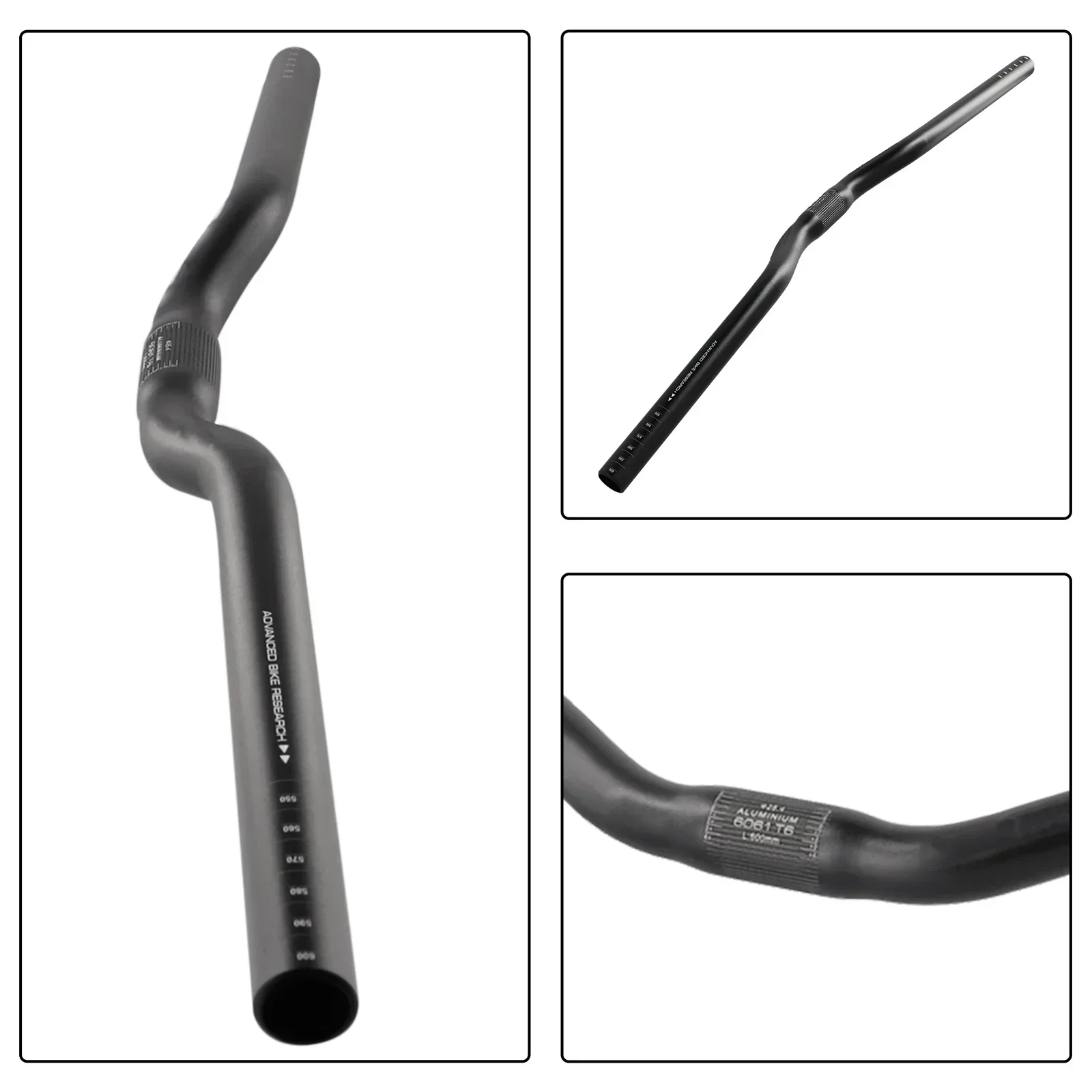 Oxidation-Resistant 25.4mm Diameter Bike Handlebar 600mm Length Aluminum Alloy 6061 Riser Bar Fixed Gear Folding Mountain Bike