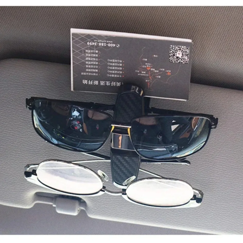 Universal Auto Sun Visor Glasses Box Sunglasses Clip Card Ticket Document Holder Stand Fastener Case Eyeglasses Car Accessories