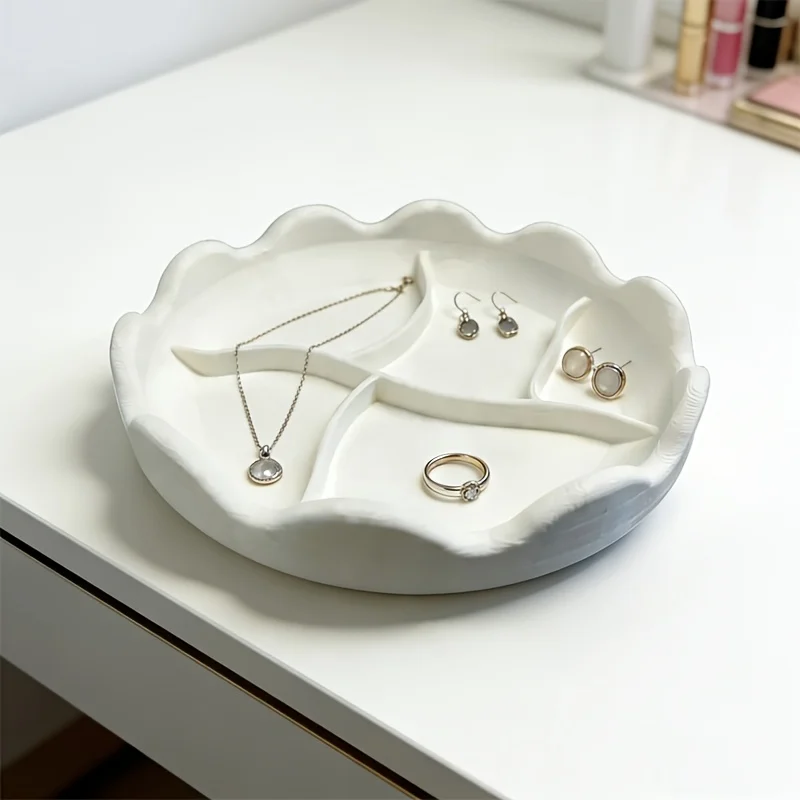1pc Five-slot Jewelry Tray, Can Hold Necklaces, Earrings and Watches. Suitable for Dressing Tables, Bathrooms and Bedrooms