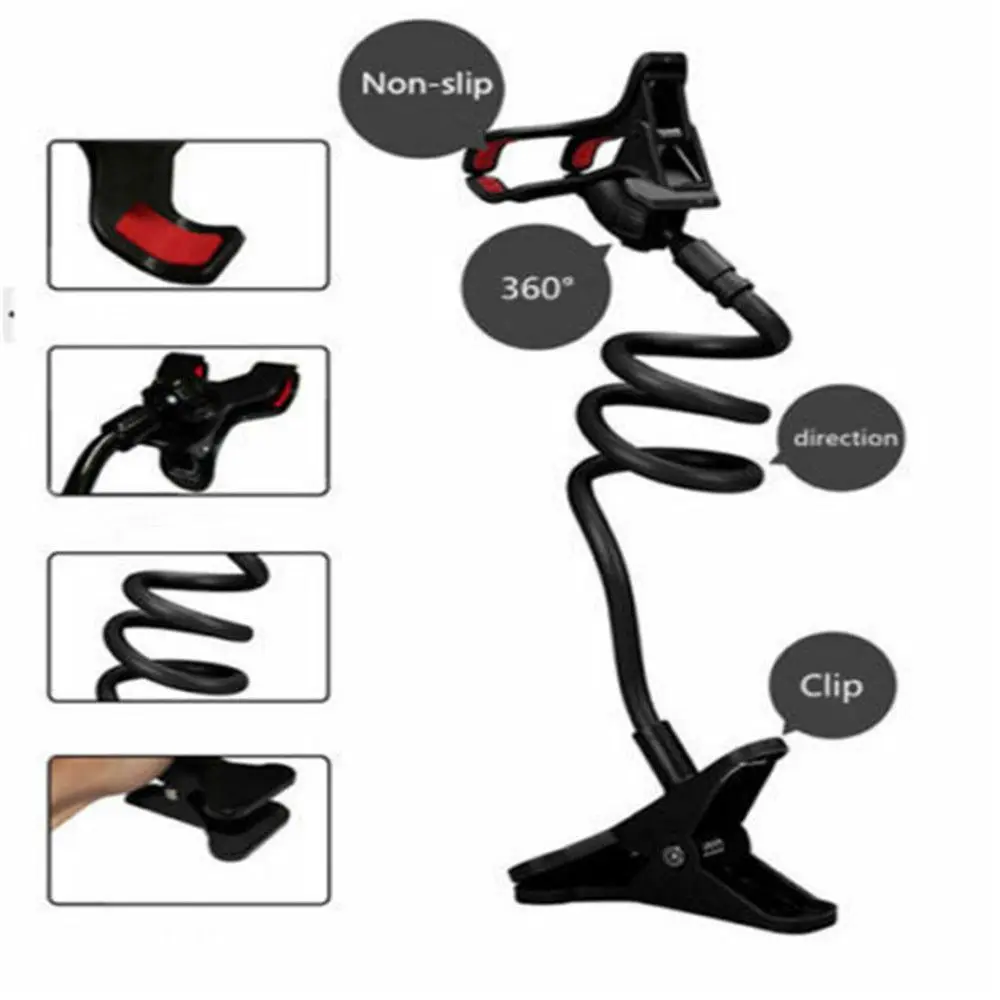 Fashion Flexible Lazy 360 Clip Bed Desk Holder Mount Stands Portable Bracket Phone Holder