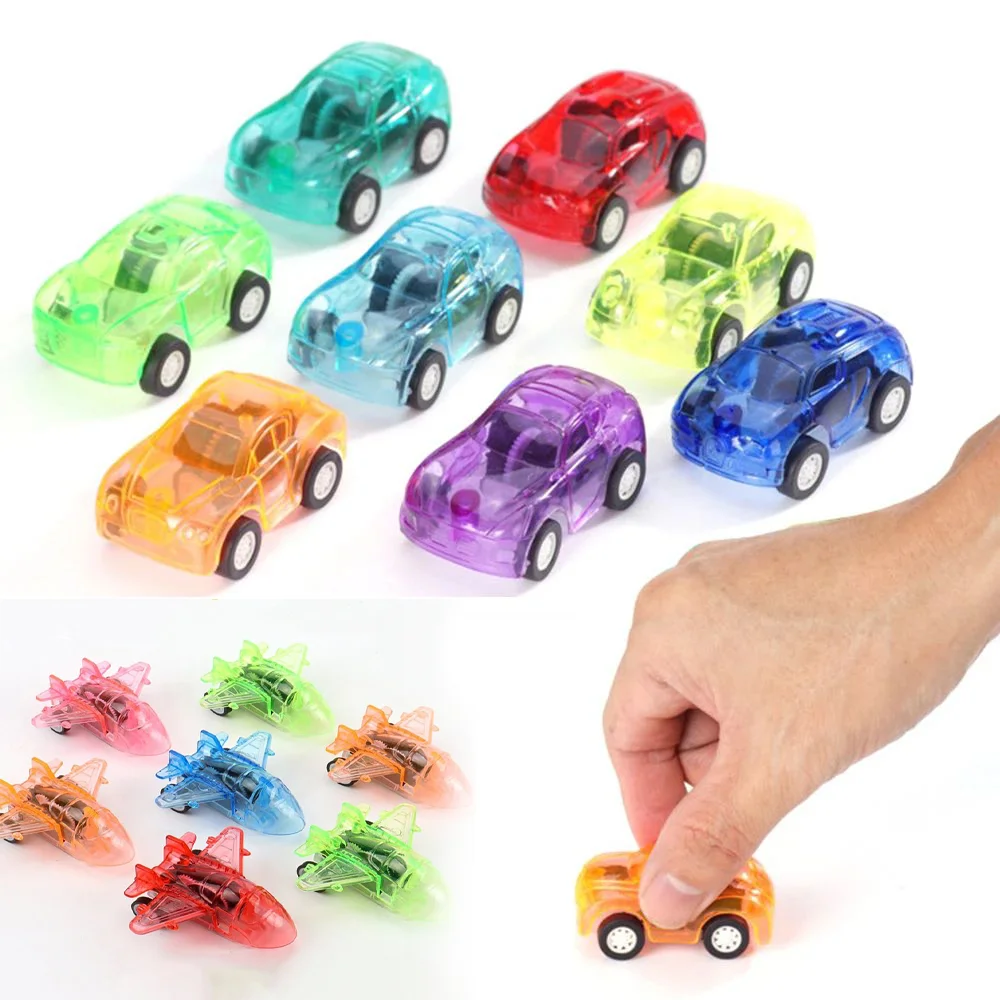 

10-20 шт. миниатюрных прозрачных машинок-каталок для детей, подарок на день рождения, наполнитель для пиньят, приз для карнавала, рождественская игрушка-награда для детей