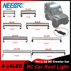 RC Car Roof Lamp 4/5/6/8/10/11/12/14LED Bright Light Bar for 1/10 Crawler D90 Axial SCX10 SCX24 Jeep Wrangler JK Rubicon Body