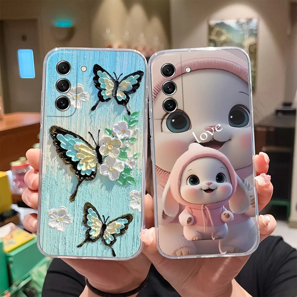 Phone Case For Samsung Galaxy S21 S21+ S21 FE S21 Ultra Pretty Butterfly Soft TPU Clear Shell For S21 Ultra Coque Housing Funda