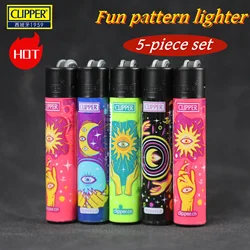 Hot Clipper Grinding Wheel Flint Pulley Recyclable Inflatable Lighter Personalized Fun Pattern Open Flame Lighter for Men's Gift