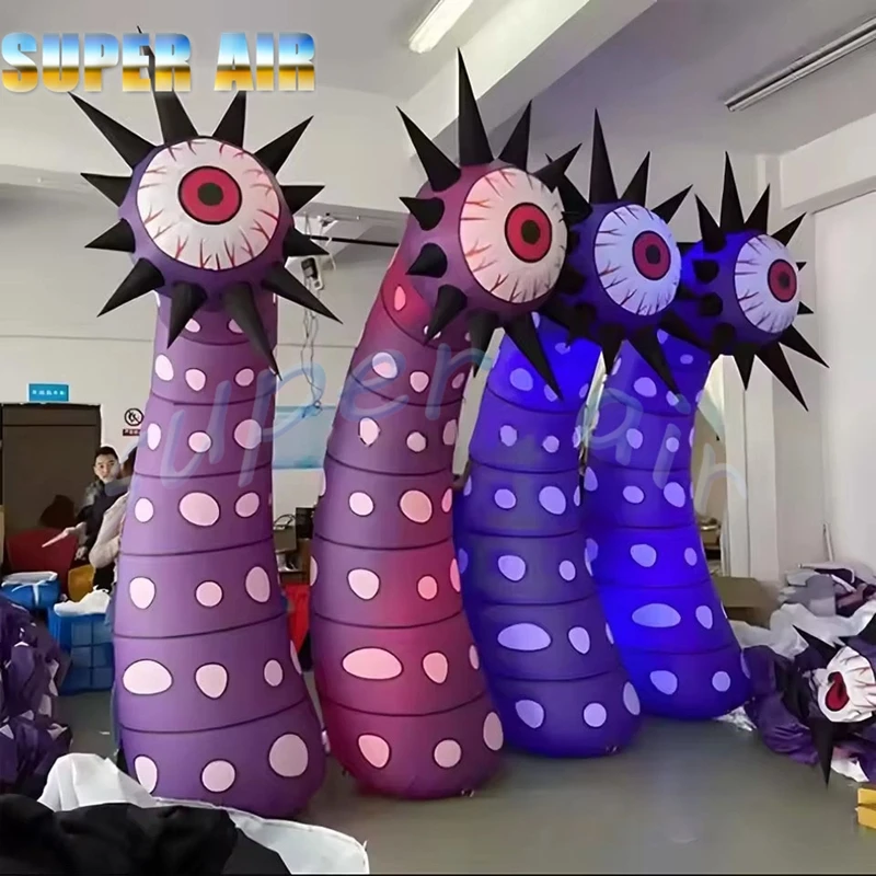 Incredibile bulbo oculare gonfiabile per soffiaggio d'aria per occhi, mostro in piedi greaturo alieno di Halloween