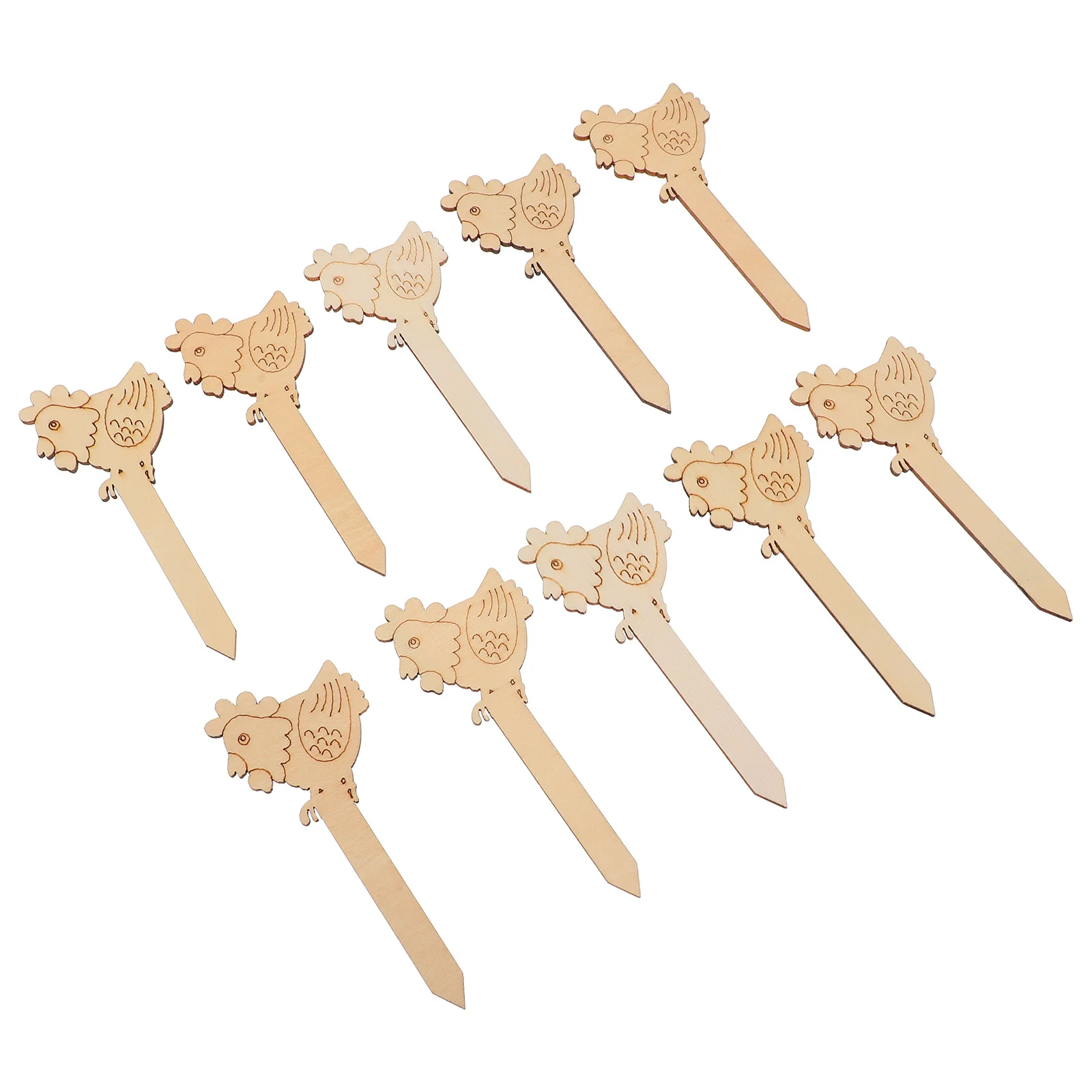 

10Pcs Easter Wooden Bookmarks Chicken Shape DIY Craft Blank Wooden Book Markers Plant Labels Reading Accessories