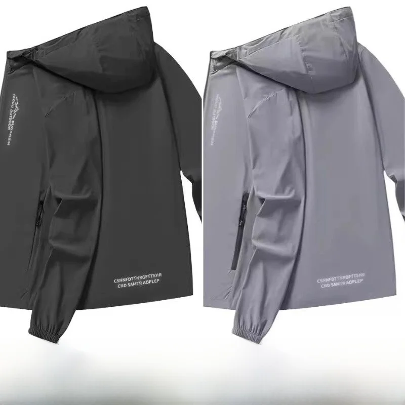 

Ice Silk Quick Dry Breathable Men's Summer Outdoor Casual Loose Fit Ultra Thin Sun Protection Coat with Hood Long Sleeve