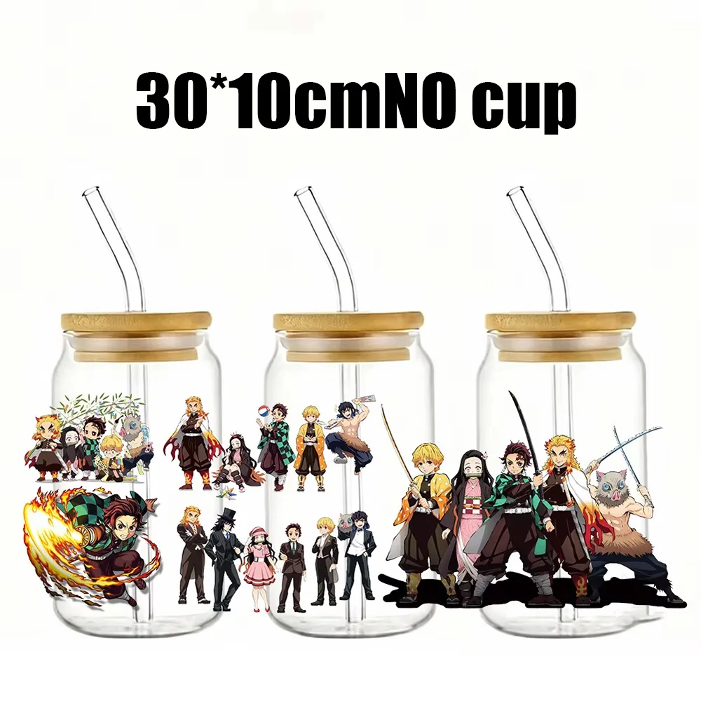 شيطان القاتل dtf التفاف نقل الكؤوس ملصق مائي يطبع Uvdtf زجاجة ملصق Uv Dtf سيارة يلتف كامادو تانجيرو كامادو Nezuko #6