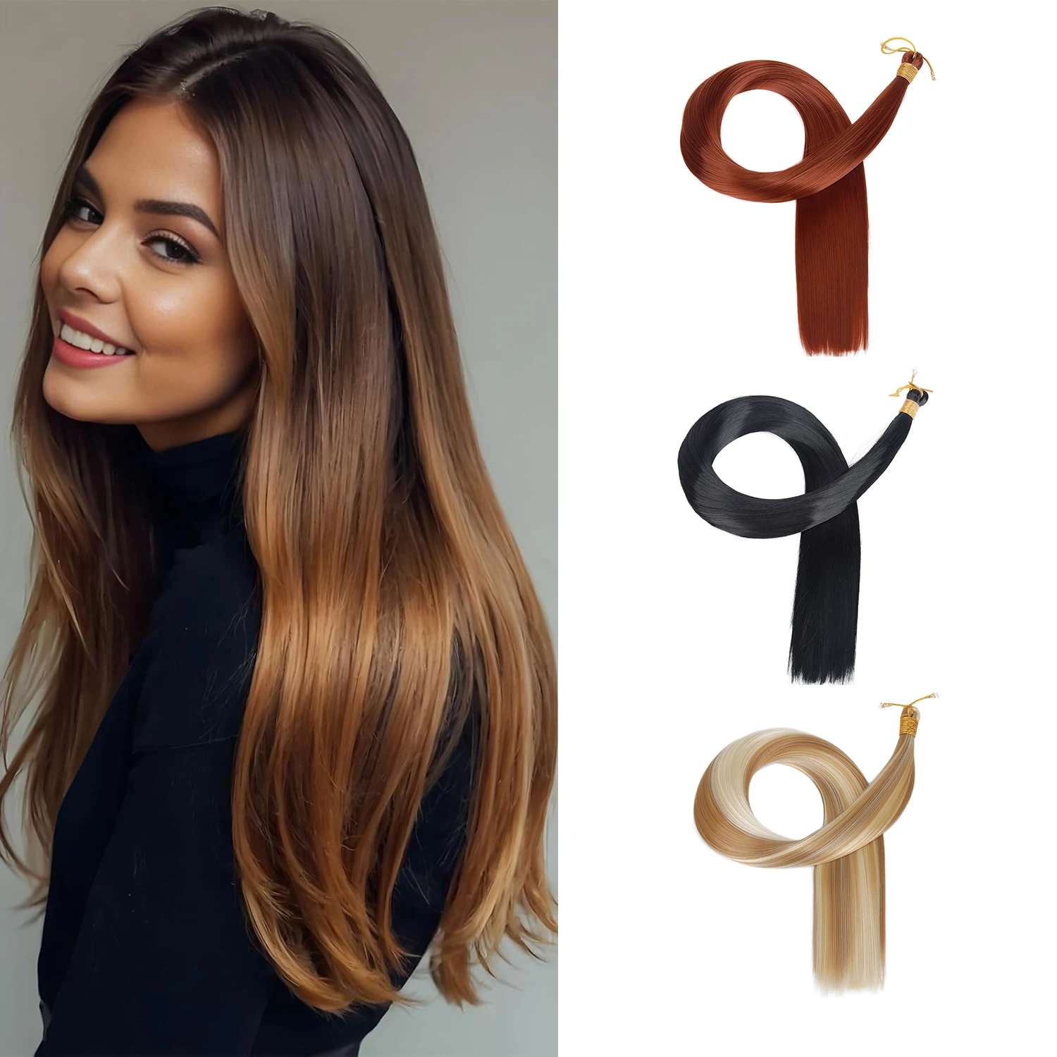 

Bone Straight Hair Extensions 30 Inch 150g Braiding Bundles Crochet Braids for Women High Quality Synthetic Soft Hairpiece