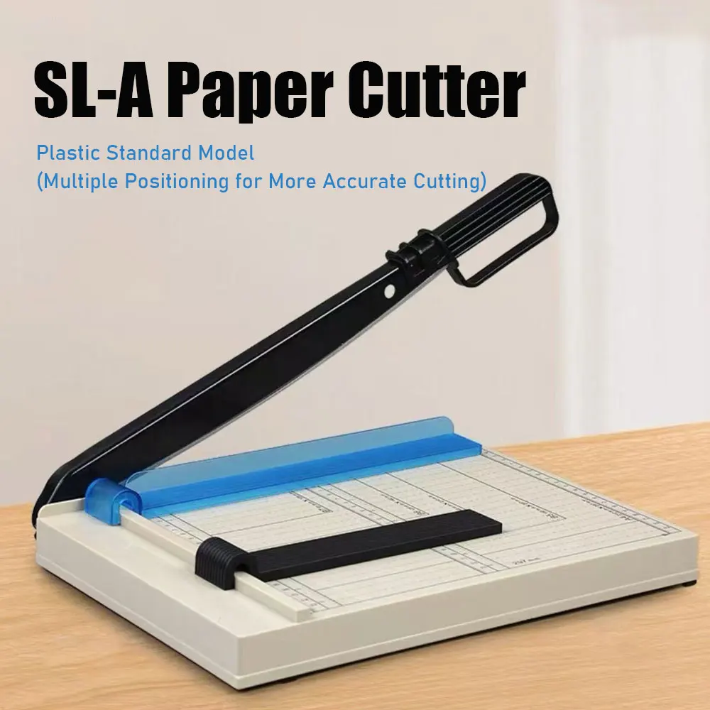 قاطعة ورق A4، قاعدة معدنية، سعة 12 ورقة، 2 حواجز ضغط الورق، قاعدة بخطوط شبكية، A4~B7