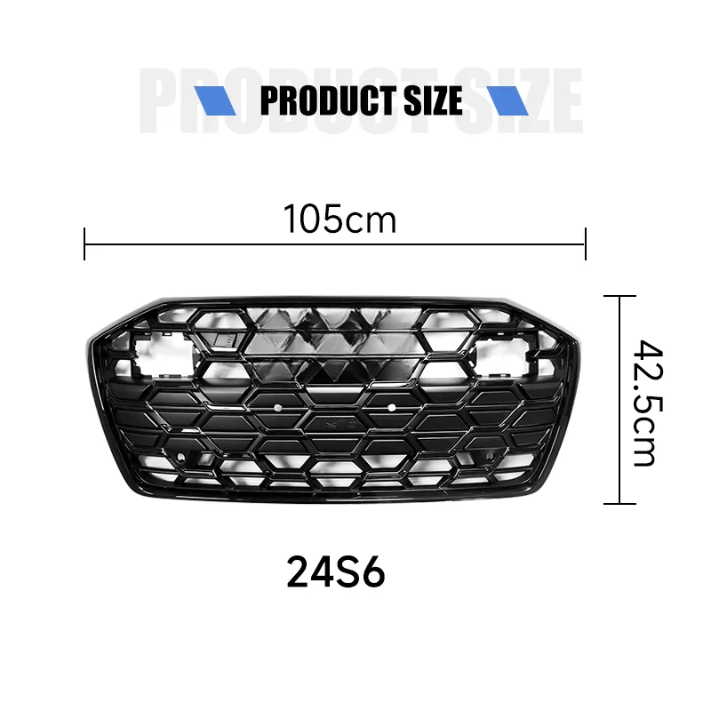 Hot Selling Primed ABS Plastic Front Bumper Grille Matte Black UV Treated For A6 2024+