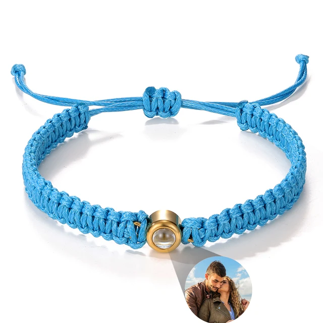 Custom Photo Projection Bracelet - Personalized Picture Bracelet With Heart Pendant For Women & Men - View #4