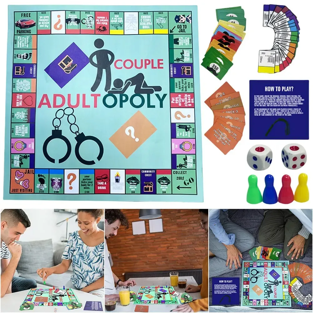 Adultopoly Board Game Couple Adult Opoly Board Game Relationship Card Game Portable Couple Game Valentines Gifts for Him Her..