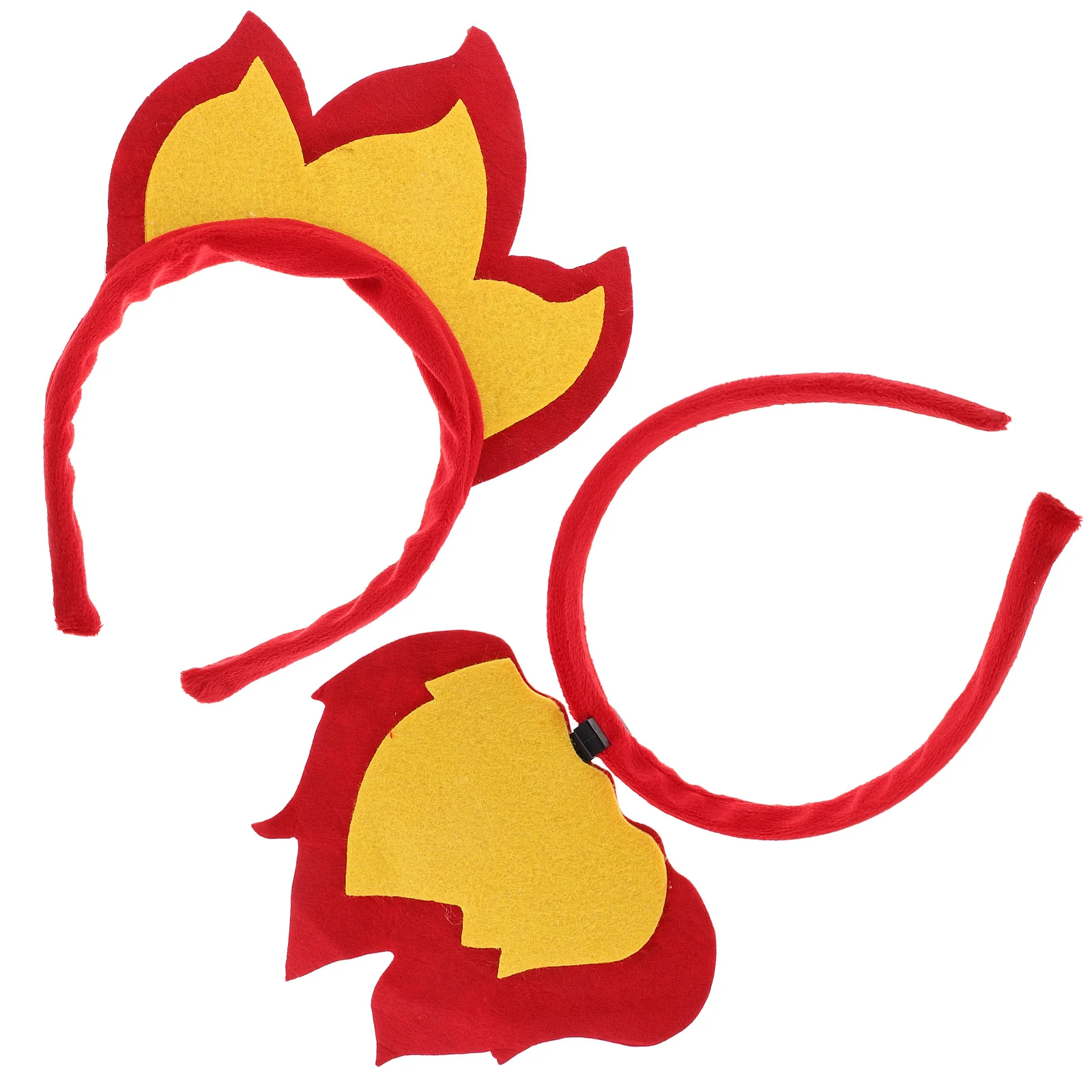 

2pcs Flame Headband Felt Hoop For Halloween Costume Party Cosplay Festival Accessory Birthday Carnival Wear - Flame