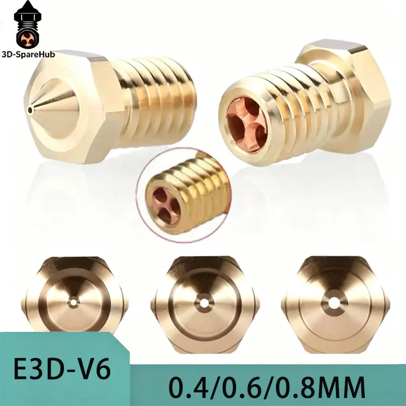 Hochgeschwindigkeits-3D-Drucker-Zubehör, Klon-CHT-Düse, E3D V6 Messingdüse, hoher Durchfluss, verschleißfest, 1,75 mm