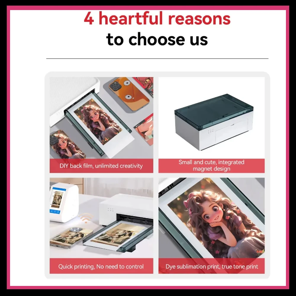 Fonlyu Mini Photo Printer Machine For Mobile Phone Colorful Back Skin Sticker Customized Protecting Film Printing DIY Print
