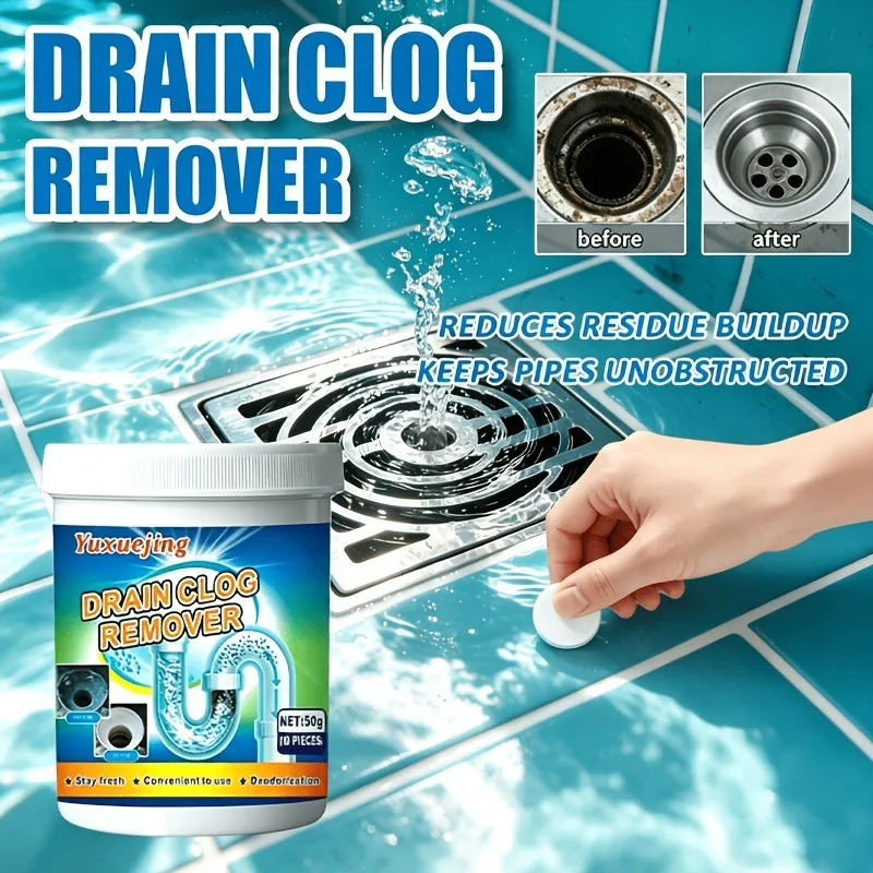 Pipeline Dredging Effervescent Tablets, Kitchen, Bathroom, Vegetable Sink, Sewer Cleaning Pills, Anti Fouling and Anti Blocking