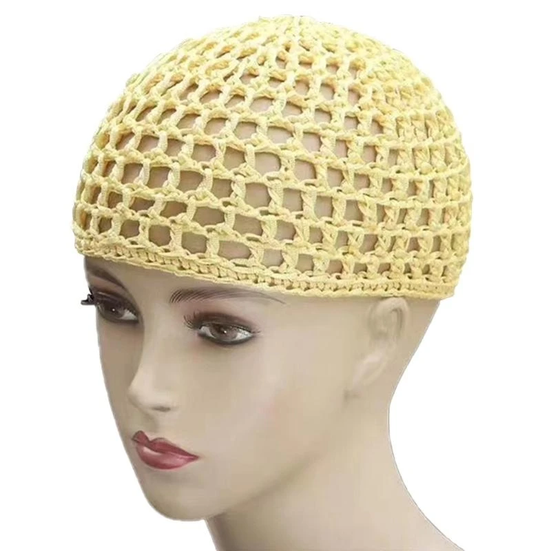 652f Simple Hollowout Tengkorak Topi Rambut Rambut Topi Net Untuk Wanita Remaja Rajut Topi Turban