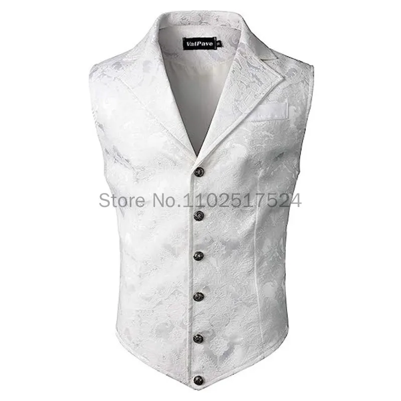 Mens Gotinc Jacket Victorian Suit Vest Steampunk Gothic Waistcoat Men\'s Casual Vest Stage Performance Costume Evening Dress