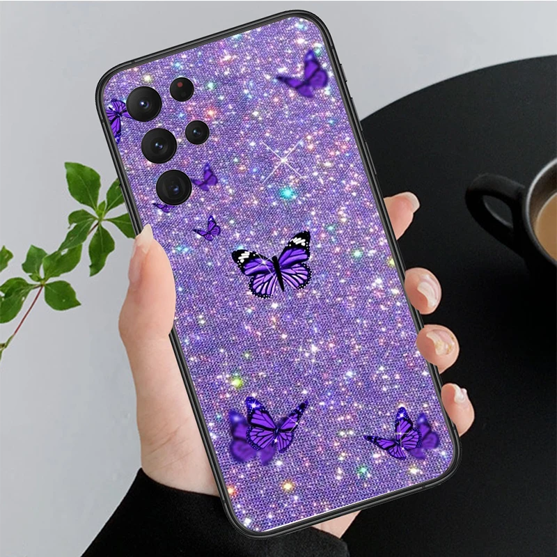 Phone Case for Samsung Galaxy A35 A55 A54 A15 A25 A05s A05 A22 A24 A52 A33 A34 M34 M14 M54 M23 Aesthetic Purple Case Funda