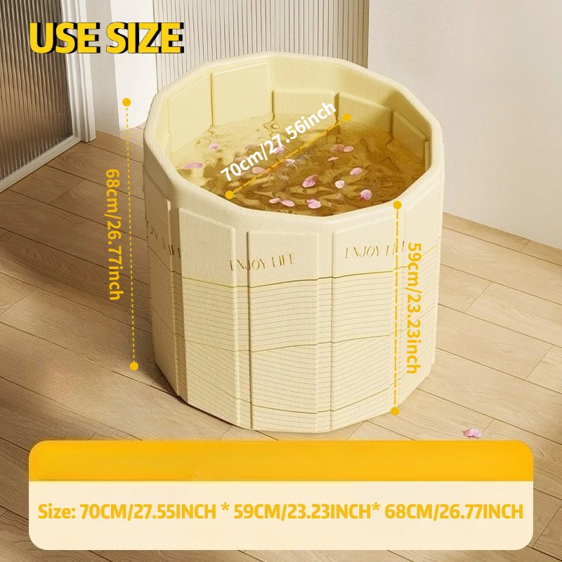 Portable Bathtub for Adult Kids Foldable Soaking Bathtub for Hot SPA & Ice Bath Small Bathtub Collapsible Bathtub for Bathing