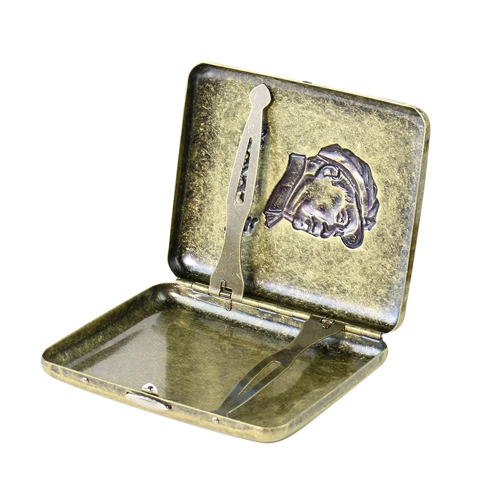 Chinese Characters 20 Cigaret Case Box Communism Smoking Accessories  Clamshell Dust Moisture Proof Tobacoo Gift for Men Crafts