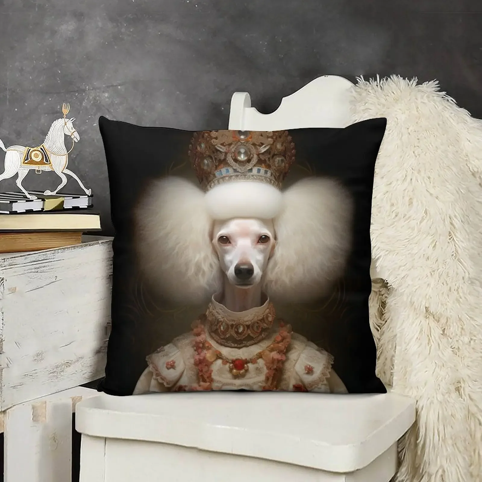 

Pudel als feine Dame Throw Pillow Decorative Cushions Luxury Sofa Cushions Couch Cushions pillow cover christmas pillow