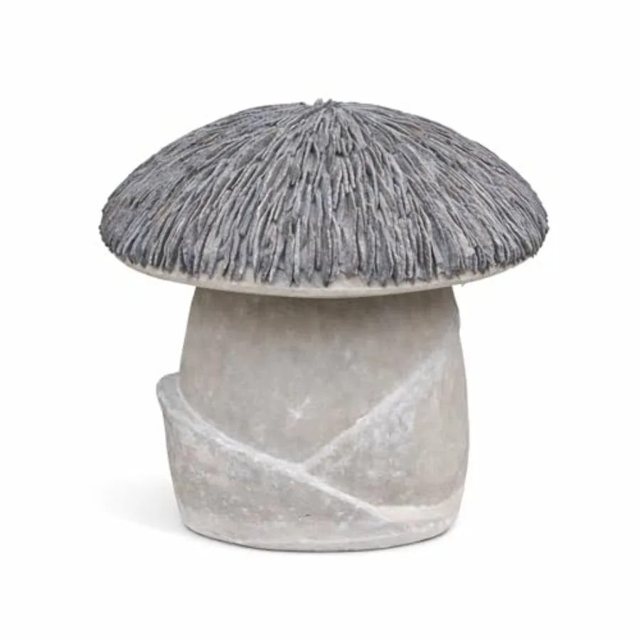 

Small Cement Mushroom Garden Statue 13" Decorative Outdoor Yard Sculpture Rustic Concrete Mushroom Statuary for Patio, Lawn and