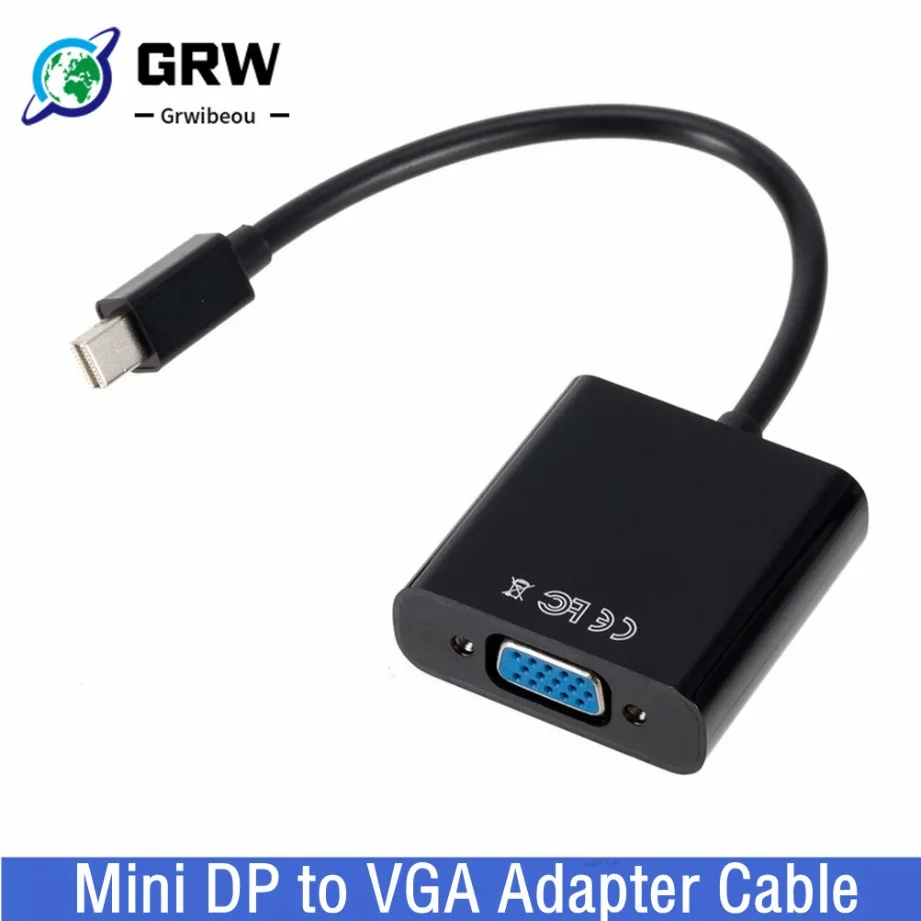 Mini convertidor Thunderbolt a VGA 1080p, puerto de pantalla Mini DP a VGA, adaptador de Cable para HDTV, MacBook Air Pro