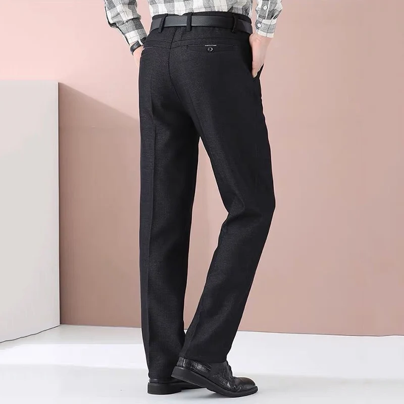 

Men's Summer Thin Autumn Thicken Business Casual Pants Fashion Solid Gentle Trousers Male Brand Work Suit Pant Black Grey KOACUS