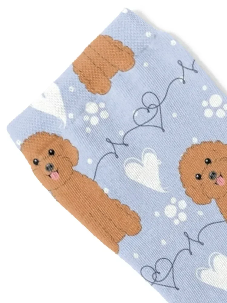 LOVE Red Toy Poodle Socks gifts luxury heated Climbing Ladies Socks Men's