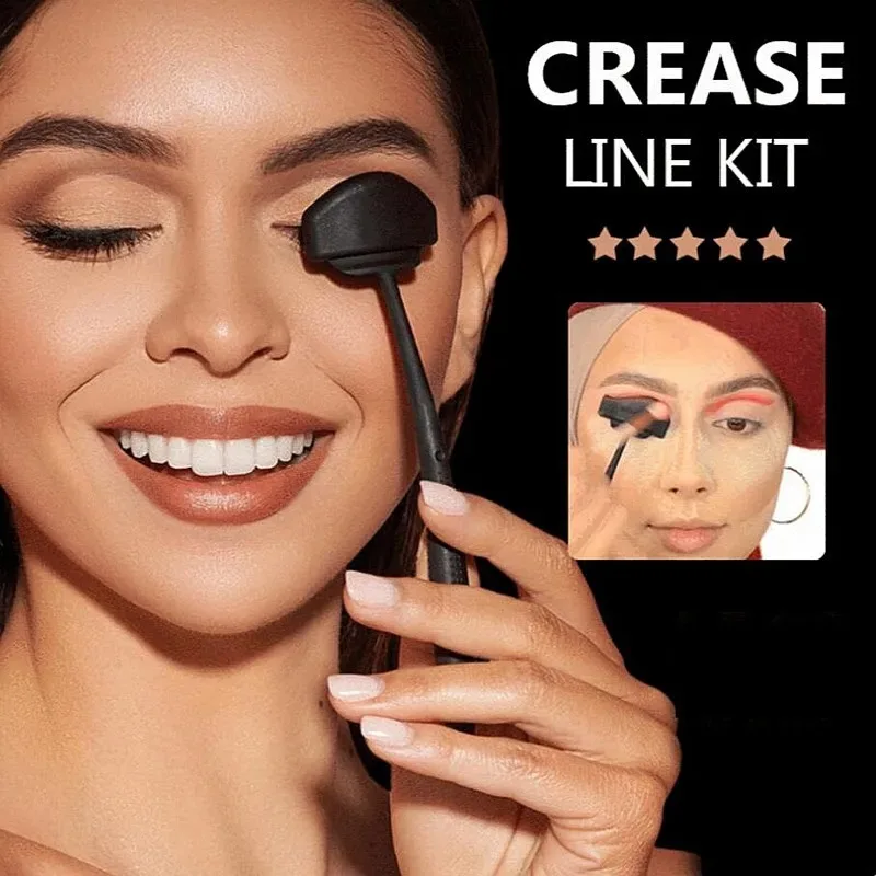 6-in-1 Instant Winged Eyeliner-stempelset - Professioneel Cat Eye-stencil-tool met vervangbare koppen en droogstandaard, symmetrisch