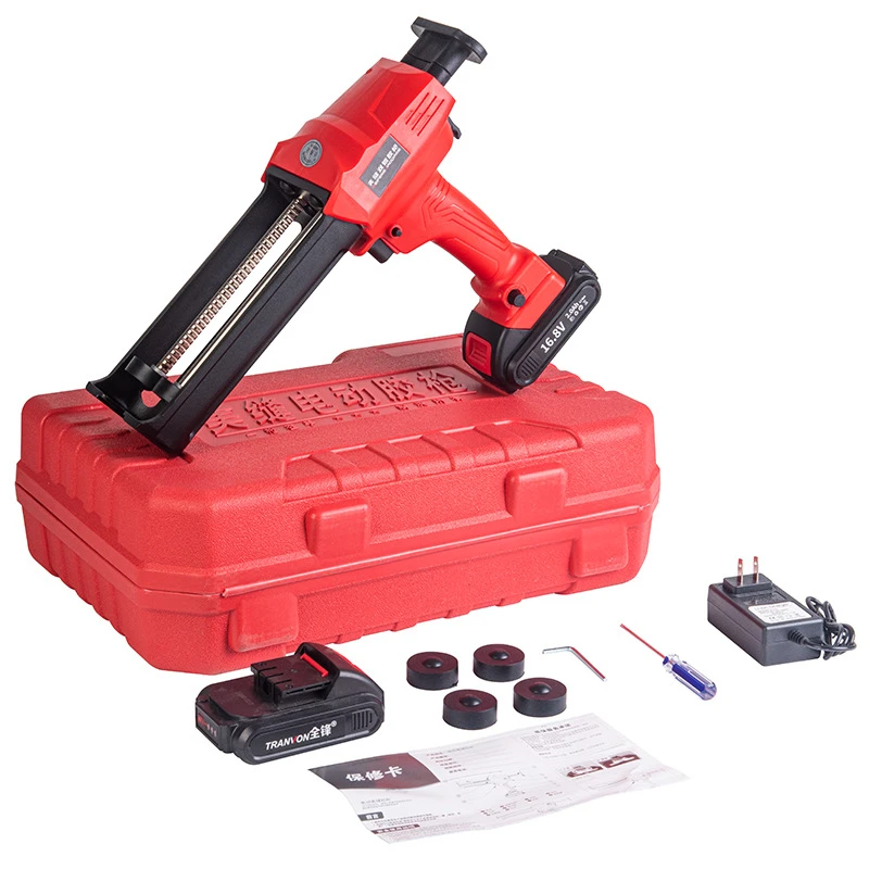 Electric Double-Tube Grout Gun, Fully Automatic Caulking Gun, Lithium-Ion Battery-Powered Speed-Adjustable Grout Gun