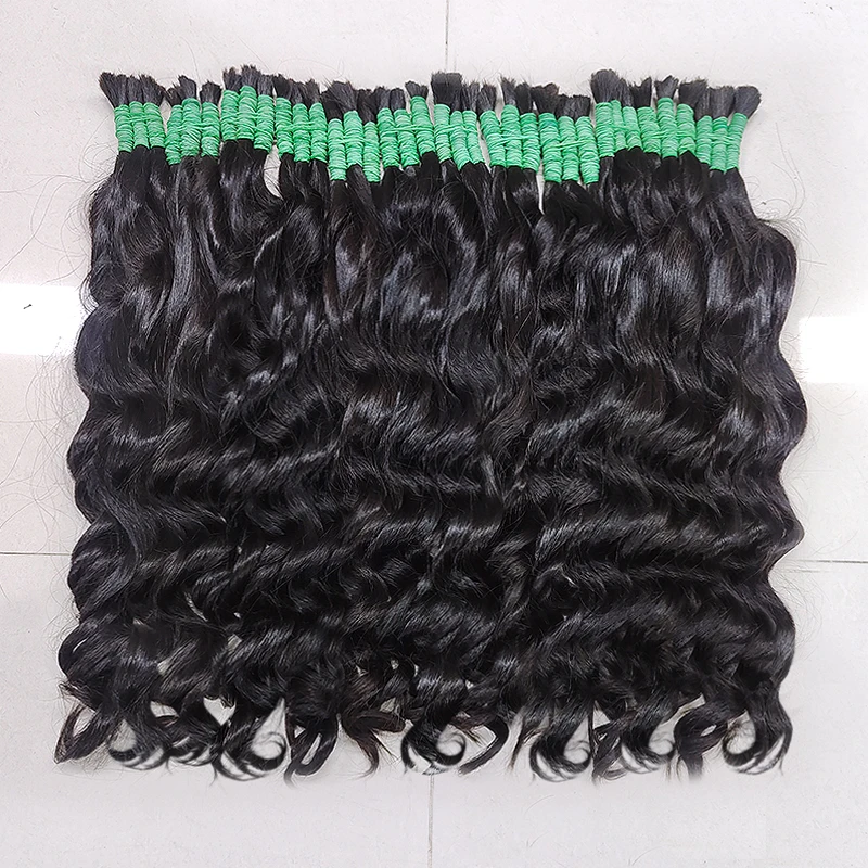 Bulk Human Hair For Braiding Loose Curly Hair Bundles No Weft Wholesale Loose Deep Wave Double Drawn Boho Knotless Braids