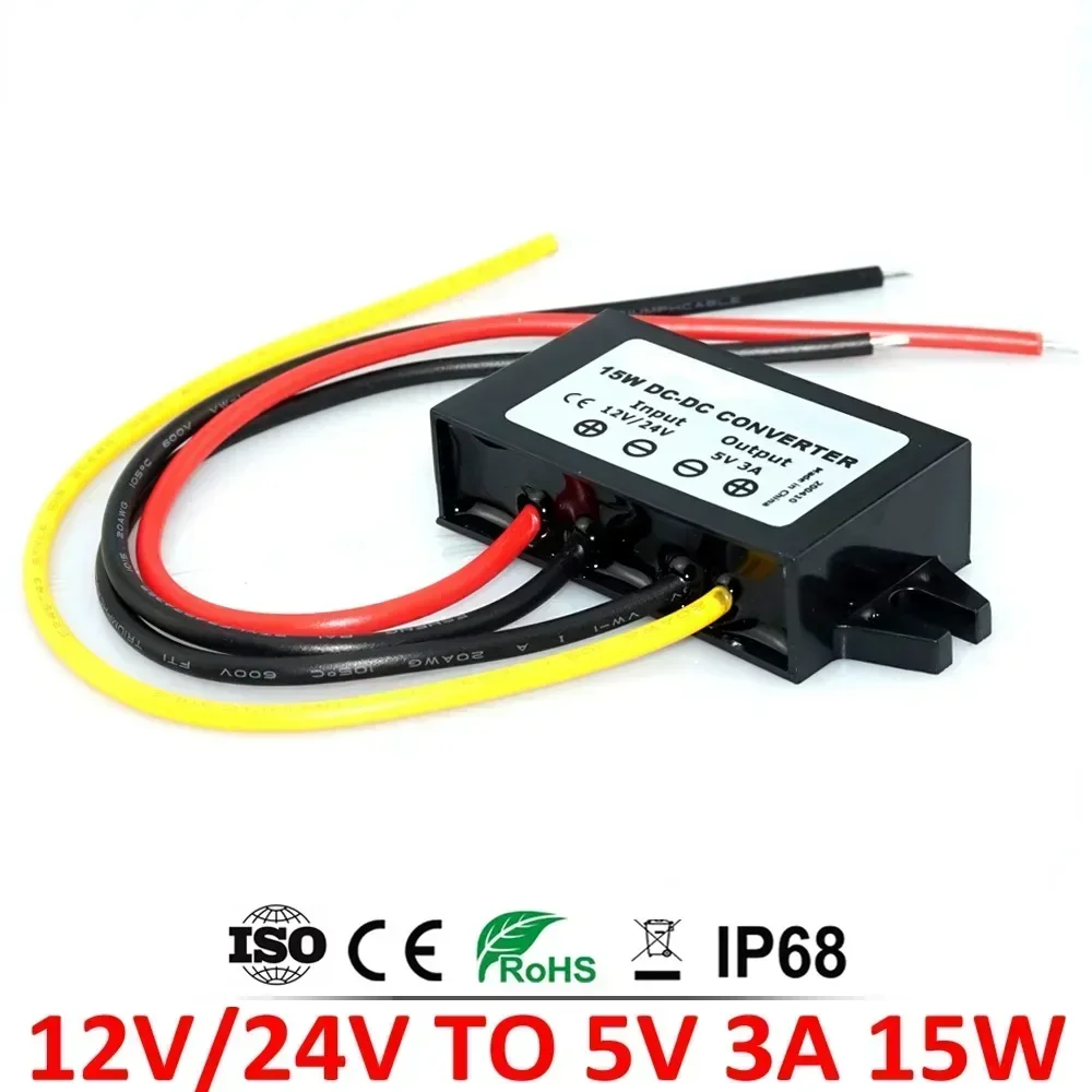 12V 24V to 5V 5A 3A 10A Step Down DC DC Power Converter 8-36V Buck 5V Switching Power Supply 12 Volt to 5 Volt for Car LED