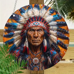 An upgraded acrylic pendant cast transparent round plate, Indian old woman pattern, home pendant and farmyard welcome pendant