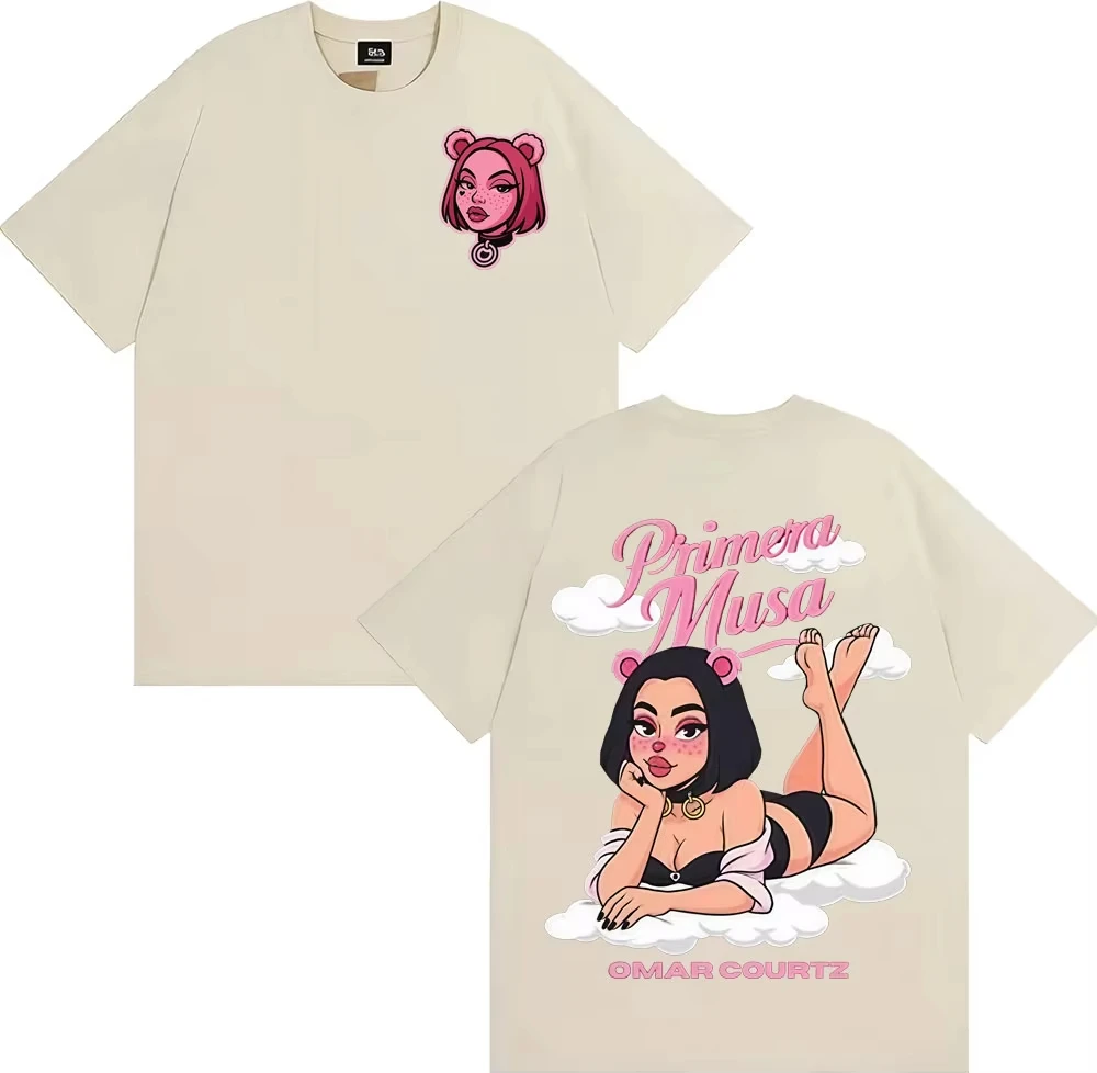 เสื้อยืดแฟชั่นสไตล์โอมา คอร์ทซ์ พรีเมรา มูซา ทัวร์ 2025 สำหรับผู้ชาย ผู้หญิง และคู่รัก เสื้อยืดลำลองใส่สบายทรงโอเวอร์ไซส์